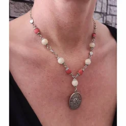 Kette*Collier*Wiesn*Halskette*Damenkette*Dirndlkette*Trachten*Dult*Wiesn*Opal*Koralle