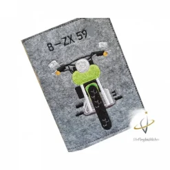 KFZ Etui Motorrad grün Kennzeichen Zulassungsbescheinigung Hülle