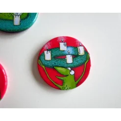 Kühlschrankadvent - 4 Magnete zur Adventszeit, Button Magnete, Adventkalender, Adventkranz, Weihnachten, Advent Magnete