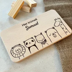 Kinder Frühstücksbrettchen aus Holz - Holzbrett mit Gravur 