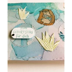 Kinder Glückwunschkarte Geburtstagskarte Otter Mädchen Jungen Handgefertigt mit Stampin Up DIN A6 Querformat Produkten