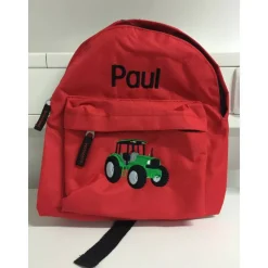 Kinder Rucksack + Motiv Grüner Traktor ( Nr. 94 ) + Name