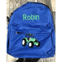 Kinder Rucksack + Motiv Grüner Traktor ( Nr. 94 ) + Name