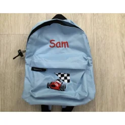 Kinder Rucksack + Motiv Rennwagen / Auto ( Nr. 05 ) + Name