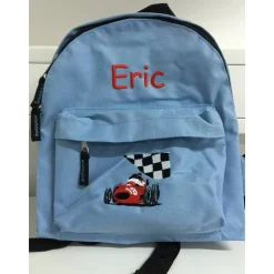 Kinder Rucksack + Motiv Rennwagen / Auto ( Nr. 05 ) + Name