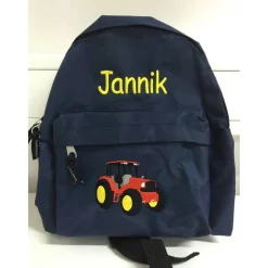 Kinder Rucksack + Motiv Roter Traktor ( Nr. 96 ) + Name