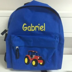 Kinder Rucksack + Motiv Roter Traktor ( Nr. 96 ) + Name