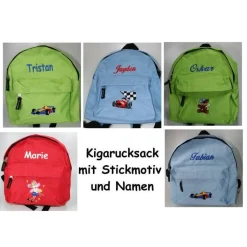 Kinder Rucksack + Stickmotiv + Name