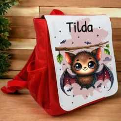 Kinder Rucksack mit Namen Fledermaus Mädchen Kinderrucksack personalisiert Geschenk Kindergarten Kita Start