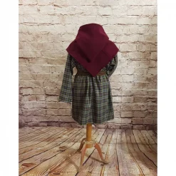 Kinder Wikinger Gugel, Skjoldehamn Gugel für Mädchen & Jungen, Wolle bordeaux, Mittelalter Kapuze, SCA, Halloween, LARP,