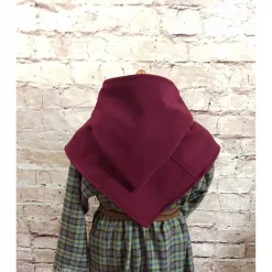 Kinder Wikinger Gugel, Skjoldehamn Gugel für Mädchen & Jungen, Wolle bordeaux, Mittelalter Kapuze, SCA, Halloween, LARP,