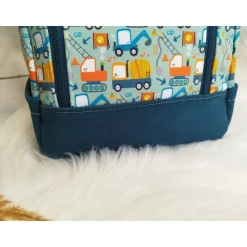 Kindergarten Rucksack Baustelle grün – Individuell, Softshell, 2 Größen, Kita