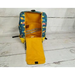 Kindergarten Rucksack Baustelle blau– Individuell, Softshell, 2 Größen, Kita