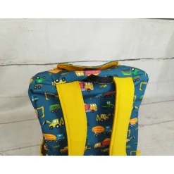 Kindergarten Rucksack Baustelle blau– Individuell, Softshell, 2 Größen, Kita