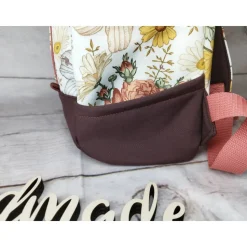 Kindergarten Rucksack Blumen retro – Individuell, Softshell, 2 Größen, Kita