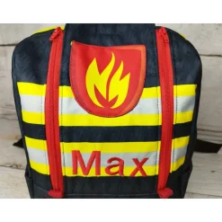 Kindergarten Rucksack Feuerwehr mit Stickerei innen – Individuell, Softshell, 2 Größen, Kita