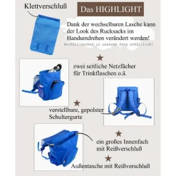 Kindergarten Rucksack mit Namen Regenbogen Mädchen Kinderrucksack personalisiert Geschenk Kindergarten Kita Start