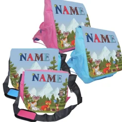 Kindergarten Rucksack oder Tasche Motiv Waldtiere mit Name / personalisierbar / Blau / Rosa