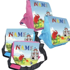 Kindergarten Rucksack oder Tasche Motiv Ritter mit Name / personalisierbar / Blau / Rosa