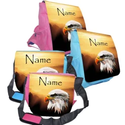 Kindergarten Rucksack oder Tasche Motiv Adler mit Name / personalisierbar / Blau / Rosa