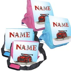 Kindergarten Rucksack oder Tasche Motiv Auto mit Name / personalisierbar / Blau / Rosa