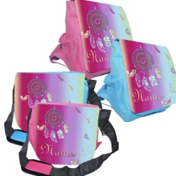 Kindergarten Rucksack oder Tasche Motiv Traumfänger mit Name / personalisierbar / Blau / Rosa