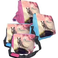 Kindergarten Rucksack oder Tasche Motiv Fuchs mit Name / personalisierbar / Blau / Rosa