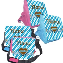 Kindergarten Rucksack oder Tasche Motiv Lausbua mit Name / personalisierbar / Blau / Rosa