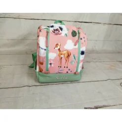 Kindergarten Rucksack Rosenrehe mint– Individuell, Softshell, 2 Größen, Kita