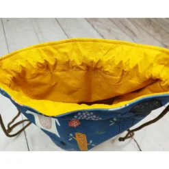 Kindergarten Turnbeutel Waldtiere petrol– Softshell, 3 Größen, personalisierbar