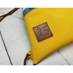 Kindergarten Turnbeutel Waldtiere petrol– Softshell, 3 Größen, personalisierbar