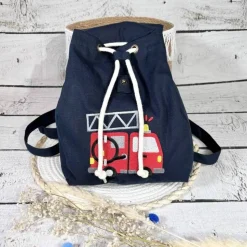 Kindergartenrucksack Feuerwehrauto Feuerwehr Kindergarten personalisiert individuelles Geschenk
