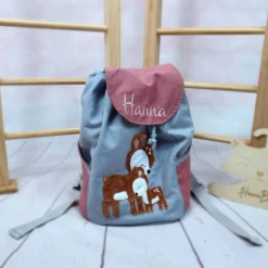 Kindergartenrucksack für Kinder im Alter von 2-6Jahren, Farbe frei wählbar, Wunschmotiv, Name inkl, Brustgurt optional