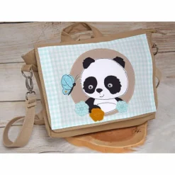 Kindergartenrucksack, Kindergartentasche, Pandabär, Stickdatei, personalisierbar, Geschenk, Rucksack, Tasche, individuell
