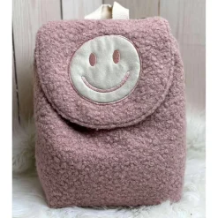 Kindergartenrucksack personalisiert – Boucle Kinderrucksack mit Smileymotiv für Mädchen & Jungen