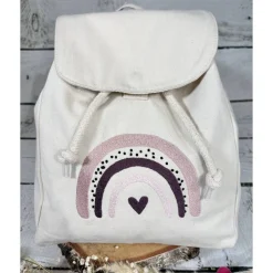 Kindergartenrucksack personalisiert Regenbogen Kindergarten Kindergartenkind individuelles Geschenk gestickt