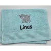 Kinderhandtuch ( 30 x 50 cm ) + Elefant Motiv (#Nr.110) + Name / Gästehandtuch