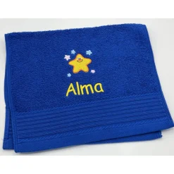Kinderhandtuch ( 30 x 50 cm ) + Stern (#Nr.26) + Name / Gästehandtuch