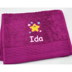 Kinderhandtuch ( 30 x 50 cm ) + Stern (#Nr.26) + Name / Gästehandtuch