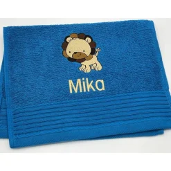 Kinderhandtuch ( 30 x 50 cm ) + Löwe (#Nr.115) + Name / Gästehandtuch