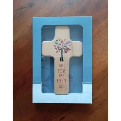 Kinderholzkreuz, Kreuz Holz, Taufe Geschenke -  Gott segne und gehüte dich