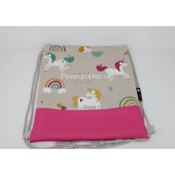 Kinderrucksack / Turnbeutel Einhorn beige / rosé (mit oder ohne Name)