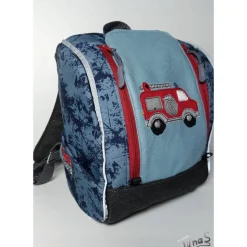 Kinderrucksack für Kindergarten oder Musikbox, im Feuerwehr Look, Personalisierung möglich
