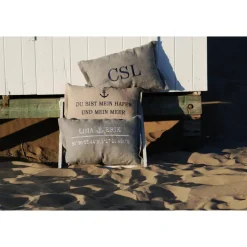 Kissen mit Namen bestickt  100% Leinen