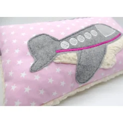 Kissen mit Namen Flugzeug Flugzeuge Namenskissen Pilot Pilotin Kuschelkissen Kindergartenkissen Stewardess