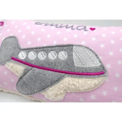 Kissen mit Namen Flugzeug Flugzeuge Namenskissen Pilot Pilotin Kuschelkissen Kindergartenkissen Stewardess