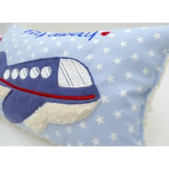 Kissen mit Namen Flugzeug Flugzeuge Namenskissen Taufkissen Kuschelkissen Kindergartenkissen Geburtsgeschenk