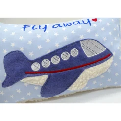 Kissen mit Namen Flugzeug Flugzeuge Namenskissen Taufkissen Kuschelkissen Kindergartenkissen Geburtsgeschenk