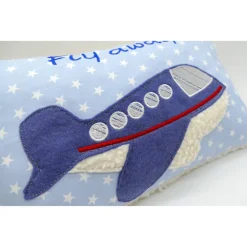 Kissen mit Namen Flugzeug Flugzeuge Namenskissen Taufkissen Kuschelkissen Kindergartenkissen Geburtsgeschenk