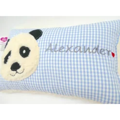 Kissen mit Namen Namenskissen Taufkissen Kuschelkissen Kindergartenkissen Geburtsgeschenk  Panda Pandabär